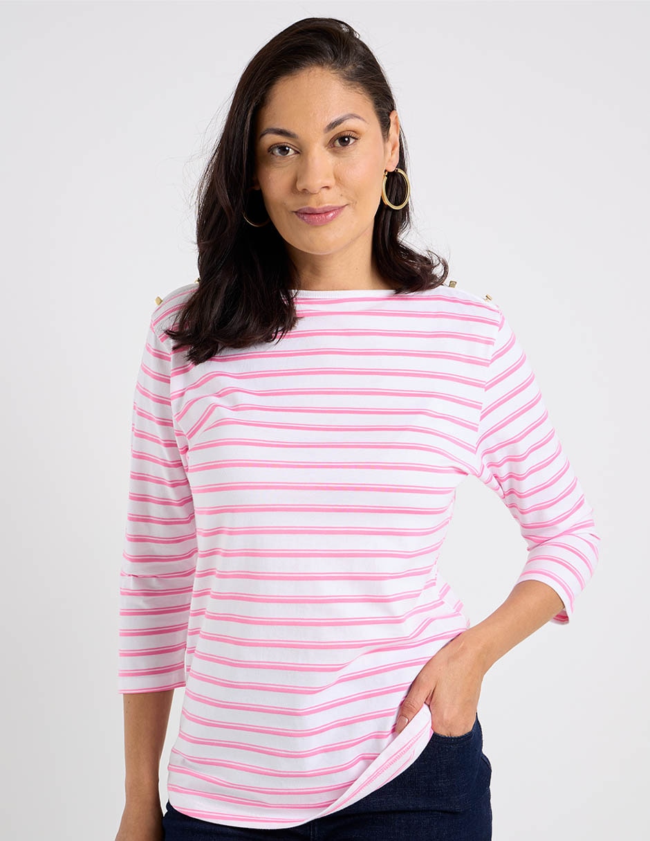 Playera manga 3/4 cuello redondo para mujer Playera manga 3/4 cuello redondo para mujer