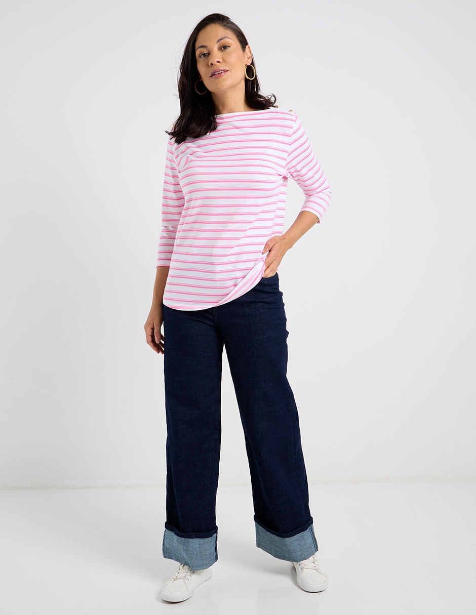 Playera manga 3/4 cuello redondo para mujer 2