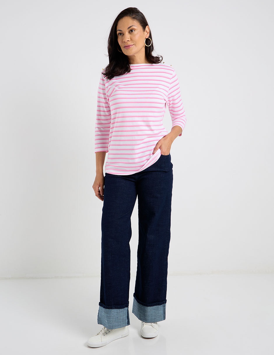 Playera manga 3/4 cuello redondo para mujer 3