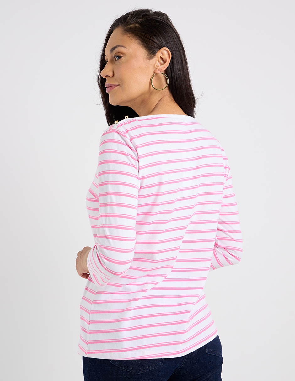 Playera manga 3/4 cuello redondo para mujer 6