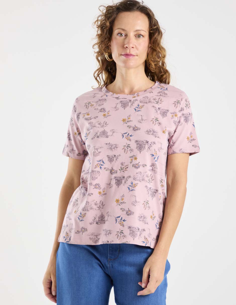 Playera manga corta cuello redondo para mujer Playera manga corta cuello redondo para mujer