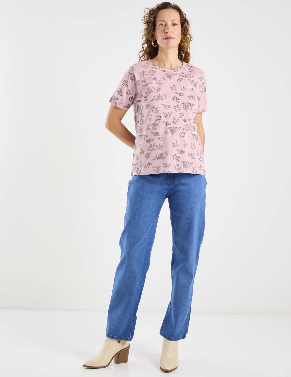 Playera manga corta cuello redondo para mujer 3