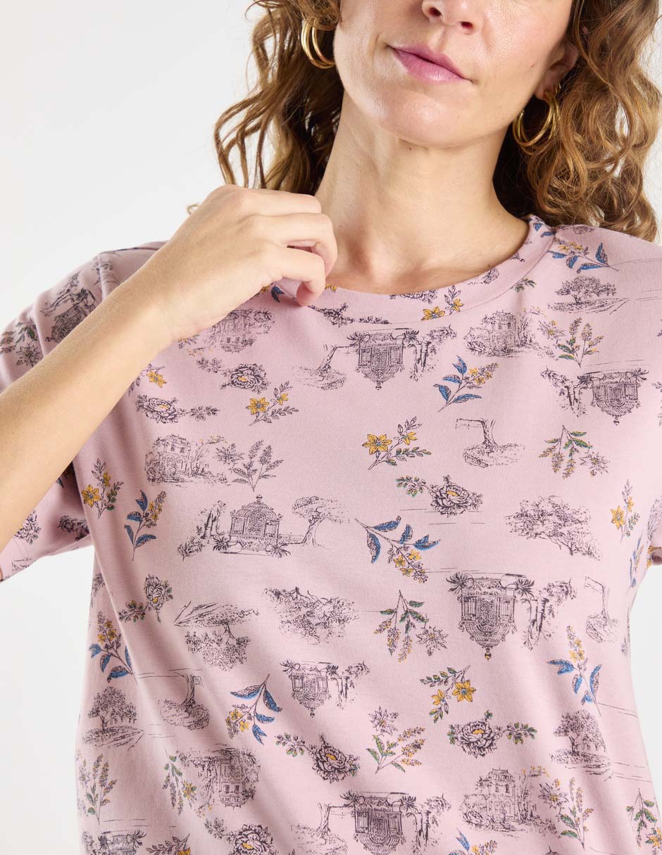 Playera manga corta cuello redondo para mujer 4