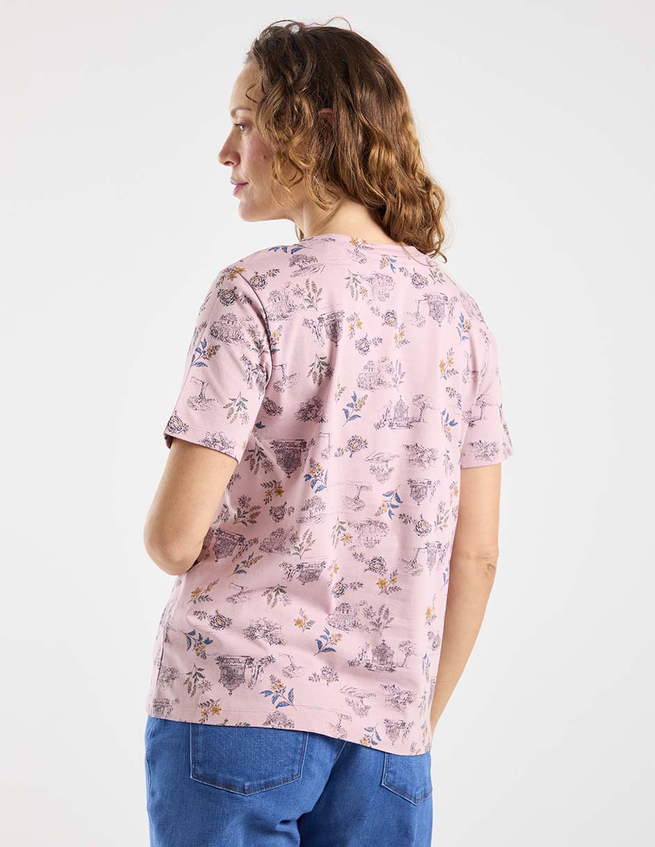 Playera manga corta cuello redondo para mujer 6