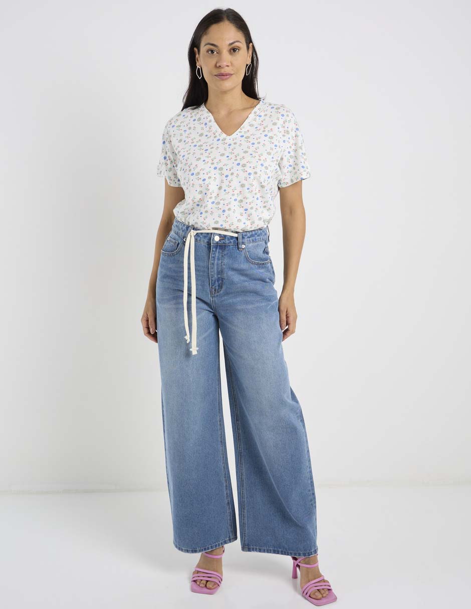 Blusa manga corta cuello v para mujer 2