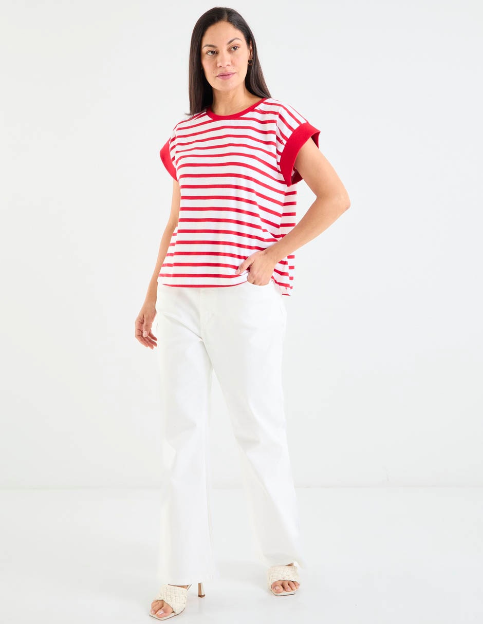 Playera manga corta cuello redondo para mujer 3