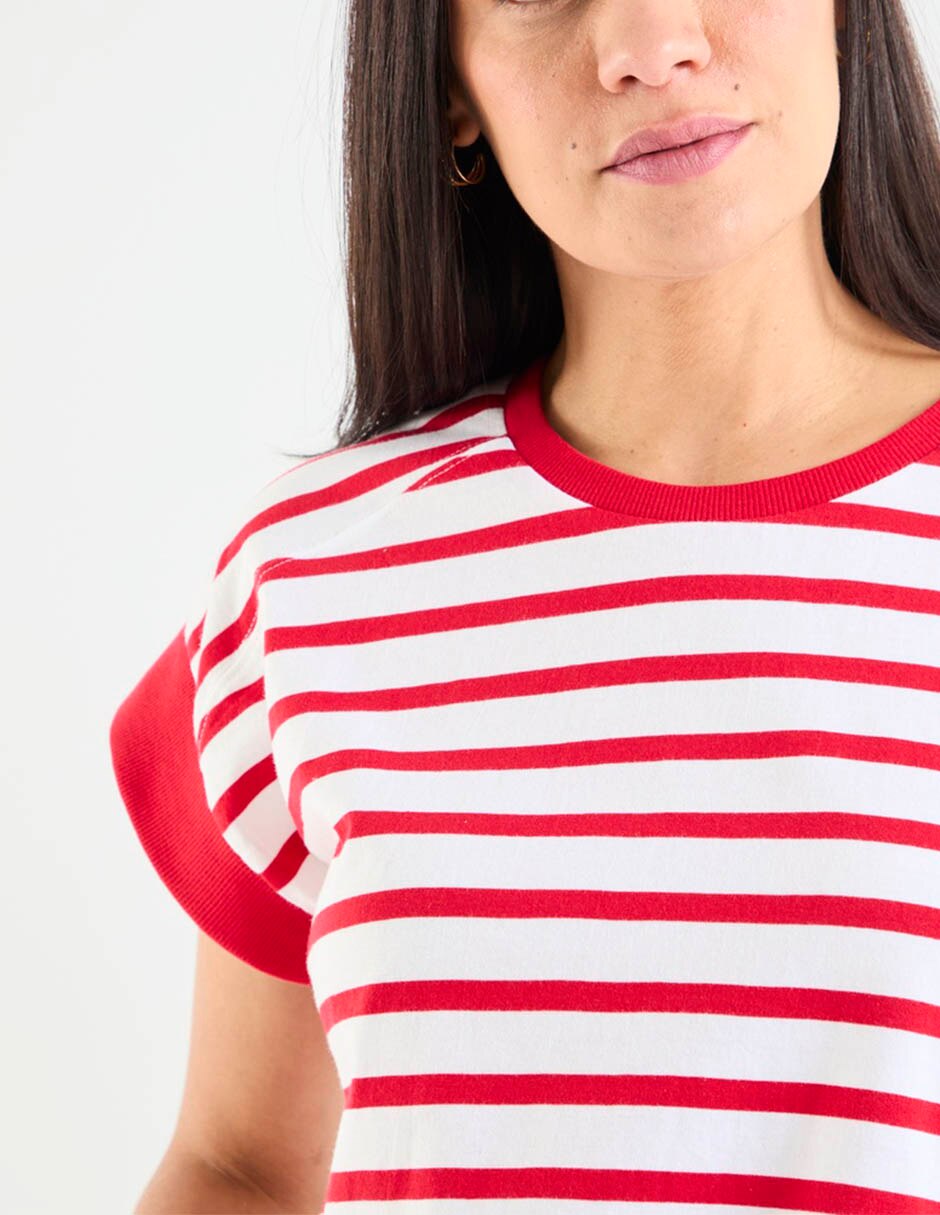 Playera manga corta cuello redondo para mujer 4