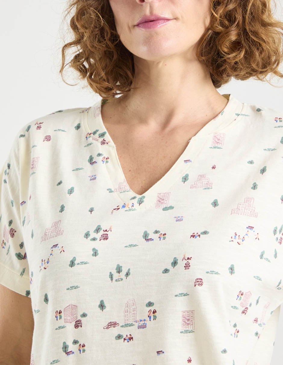 Playera manga corta cuello v para mujer 3
