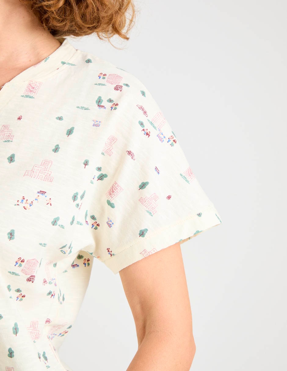 Playera manga corta cuello v para mujer 2