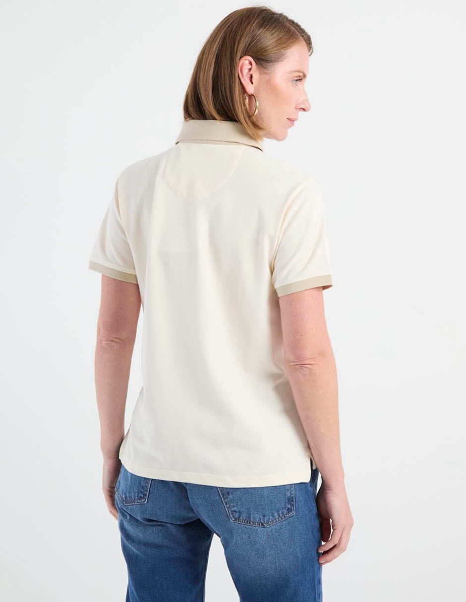 Playera manga corta cuello polo mujer 5