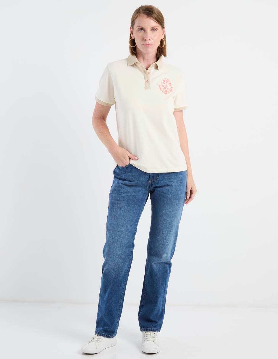Playera manga corta cuello polo mujer 4