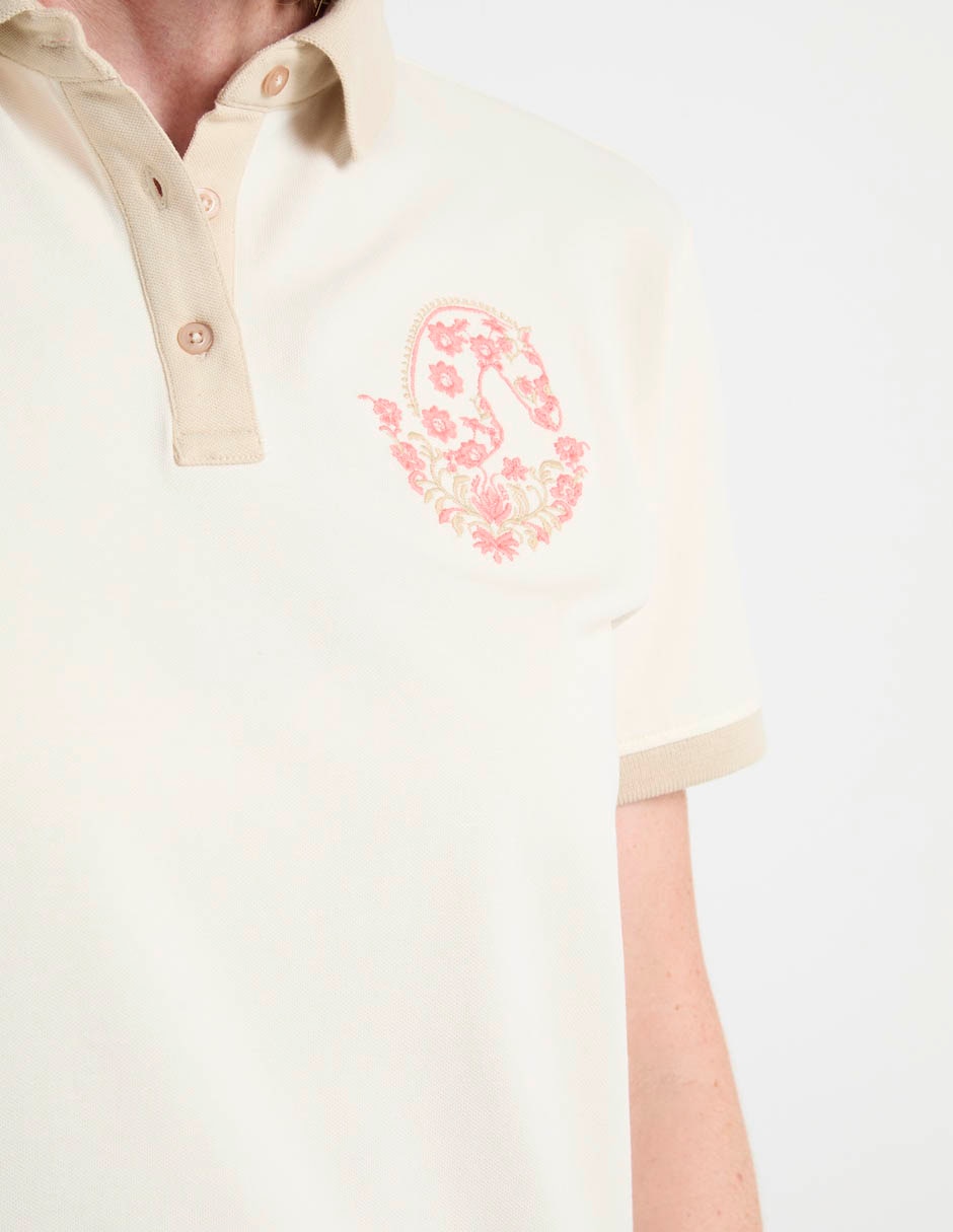 Playera manga corta cuello polo mujer 3