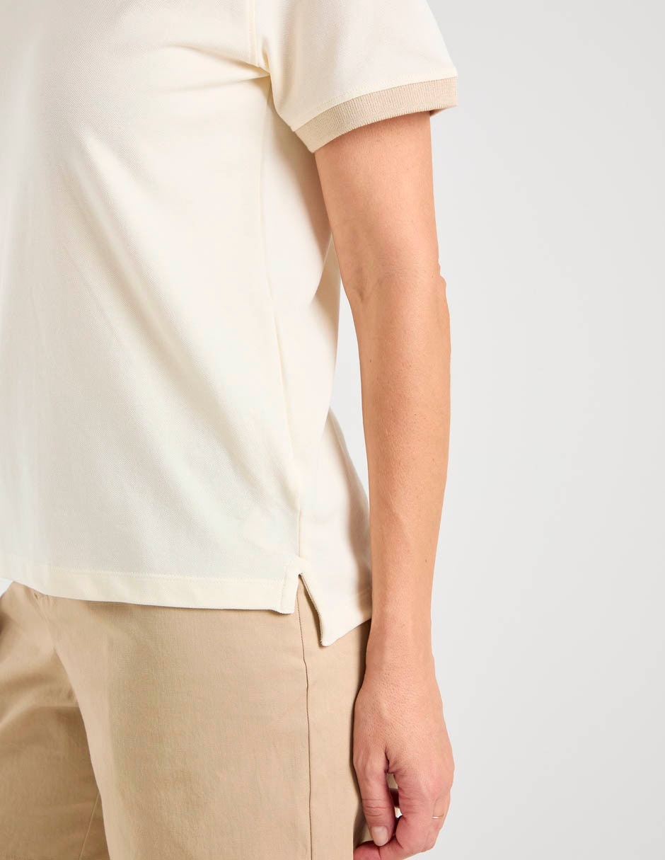 Playera manga corta cuello polo mujer 2