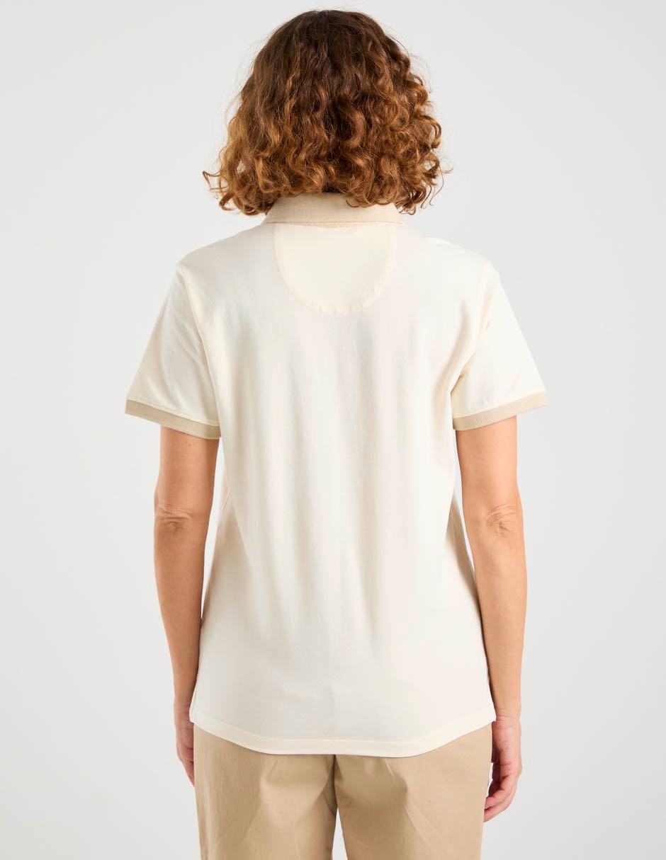 Playera manga corta cuello polo mujer 6