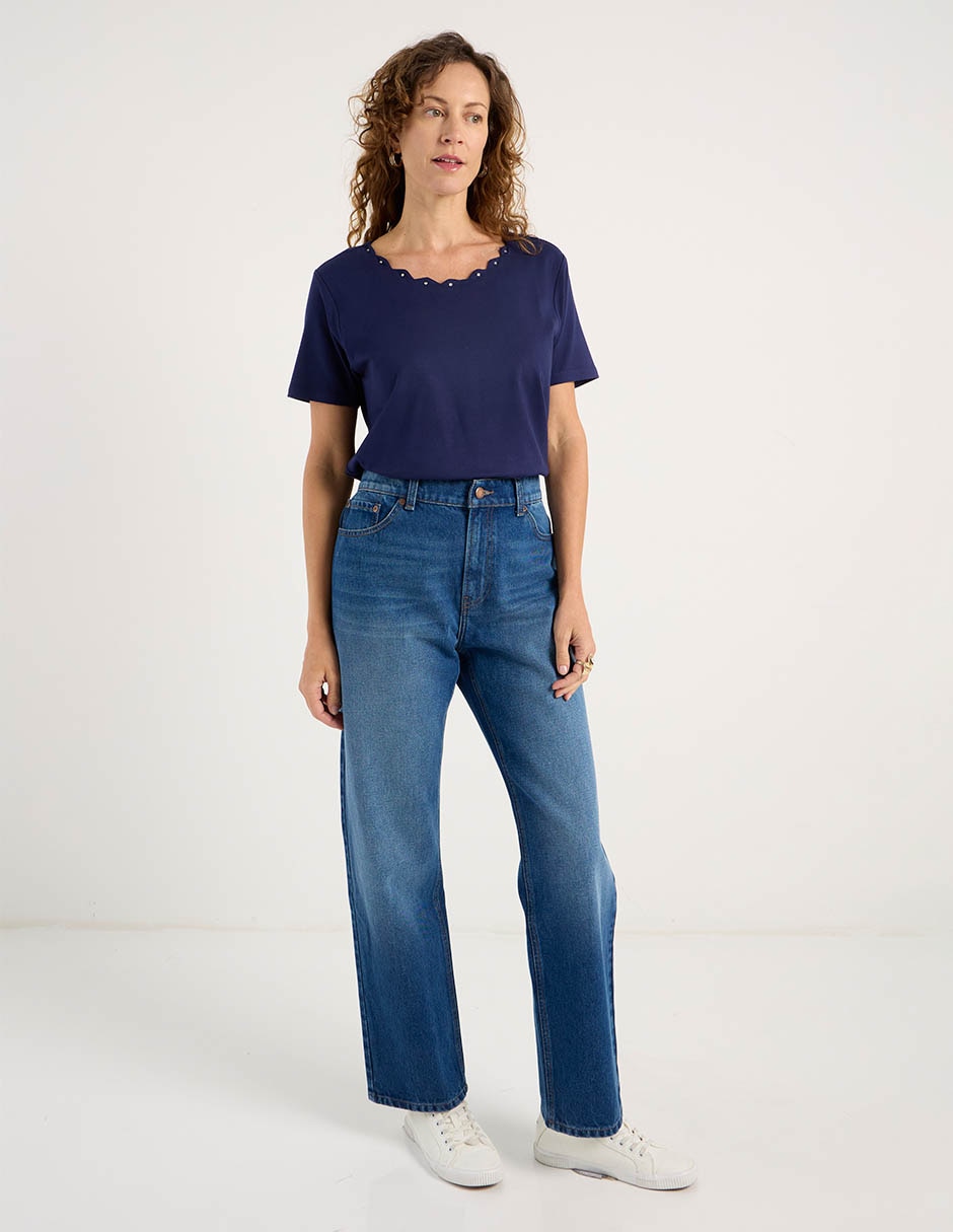 Playera manga corta cuello redondo para mujer 3