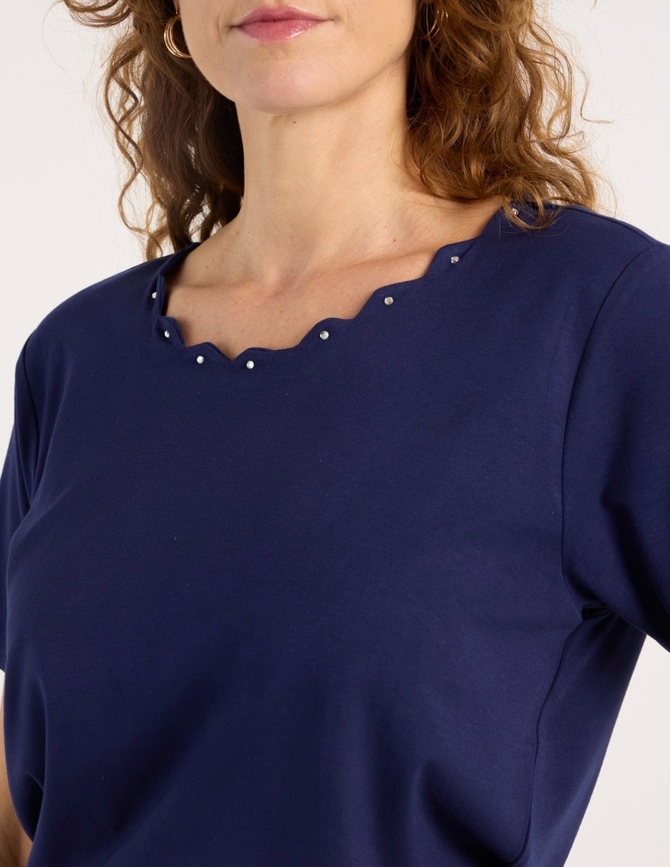 Playera manga corta cuello redondo para mujer 5