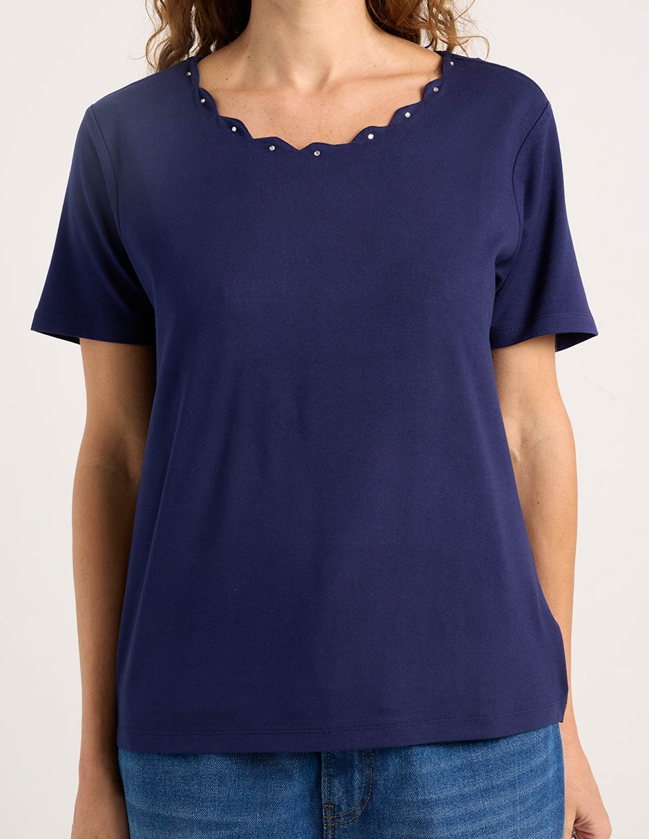 Playera manga corta cuello redondo para mujer 7