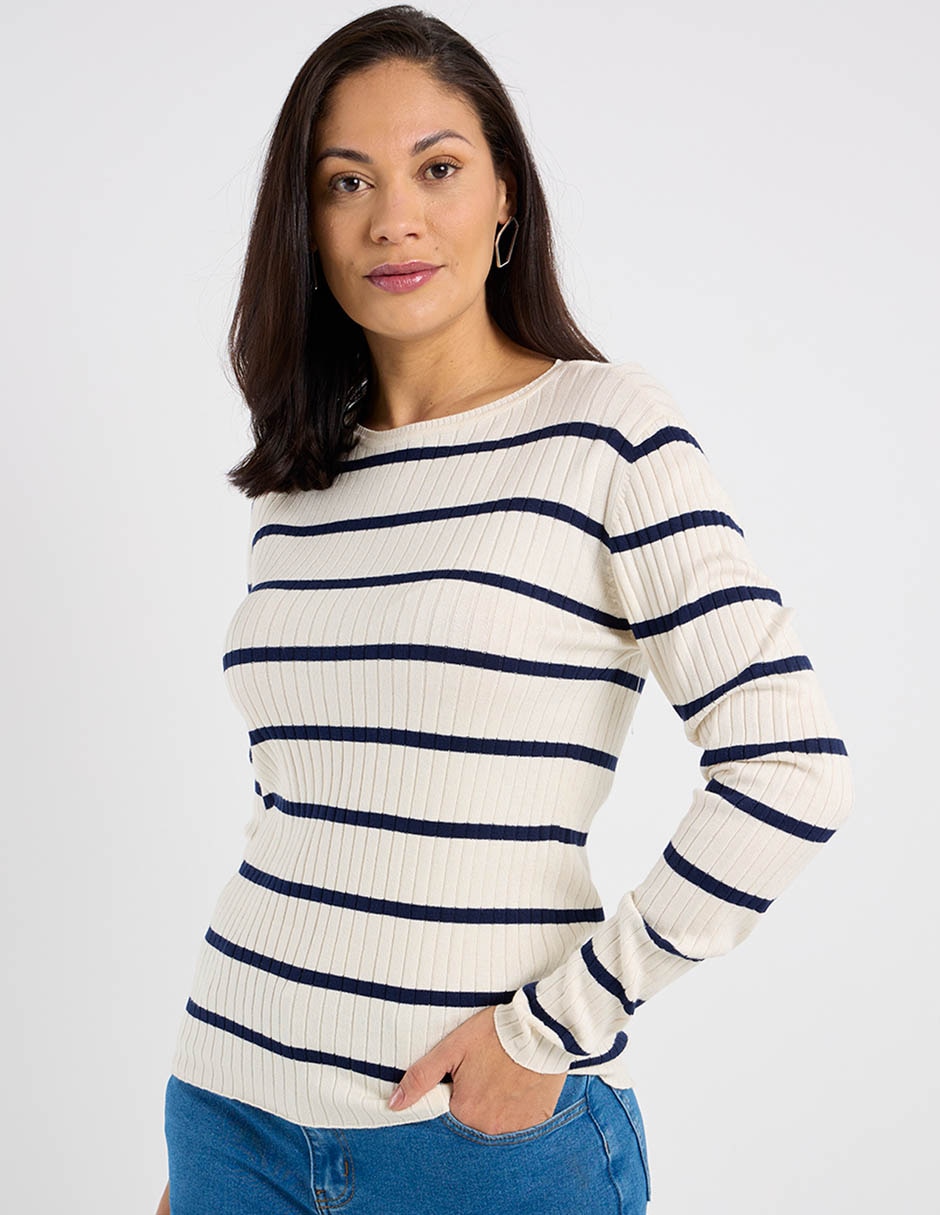 Playera manga larga Weekend cuello redondo para mujer Playera manga larga Weekend cuello redondo para mujer