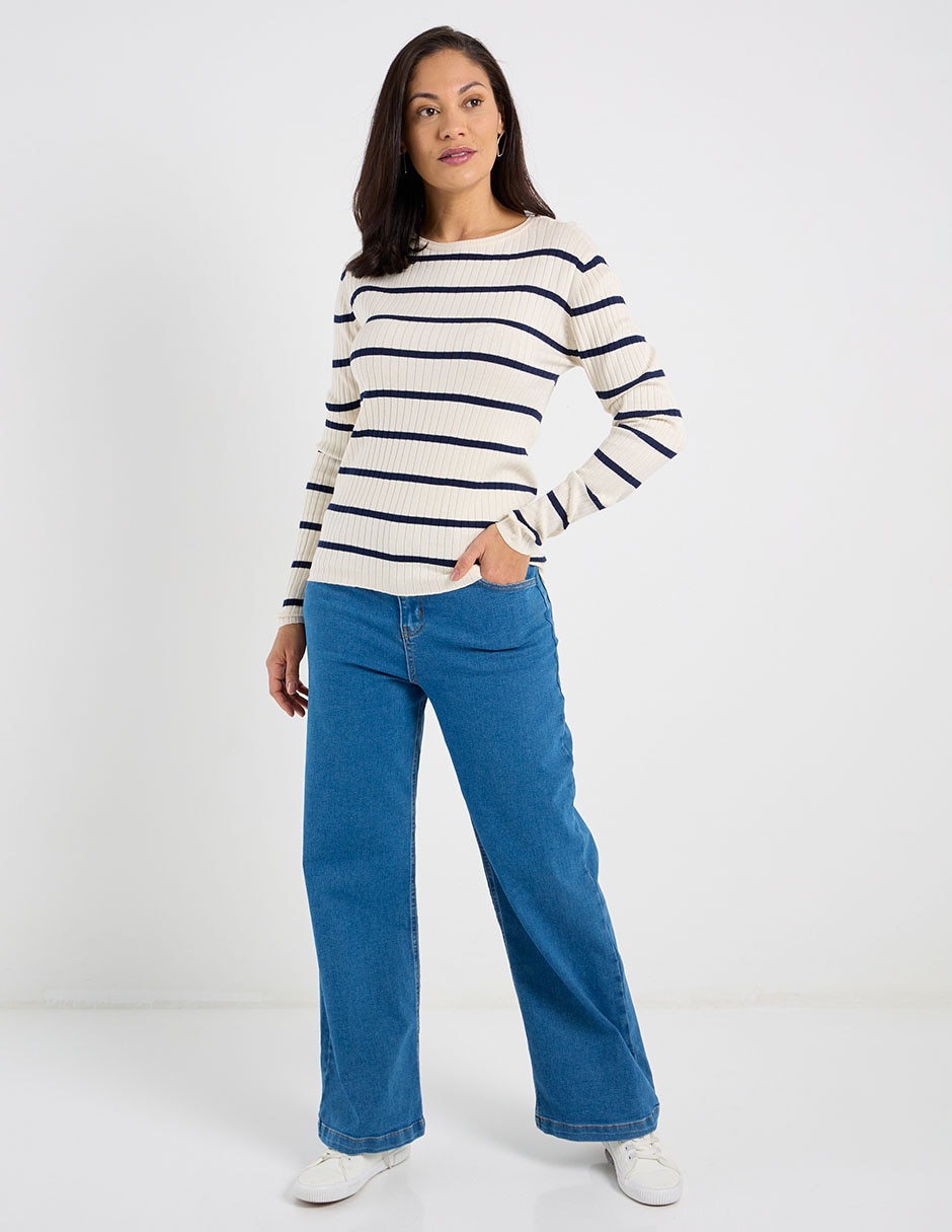Playera manga larga Weekend cuello redondo para mujer 2