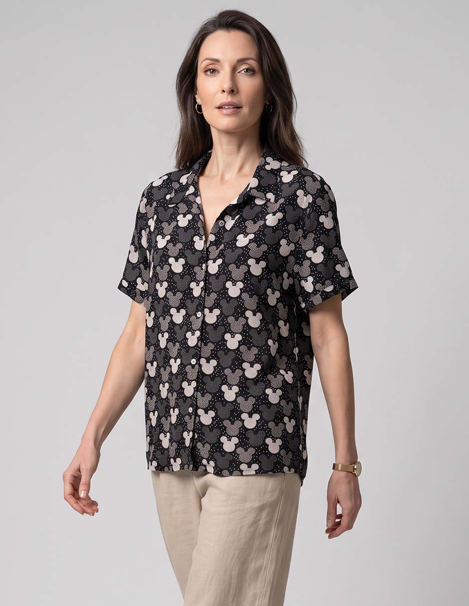 Blusa mickey mouse manga corta para mujer