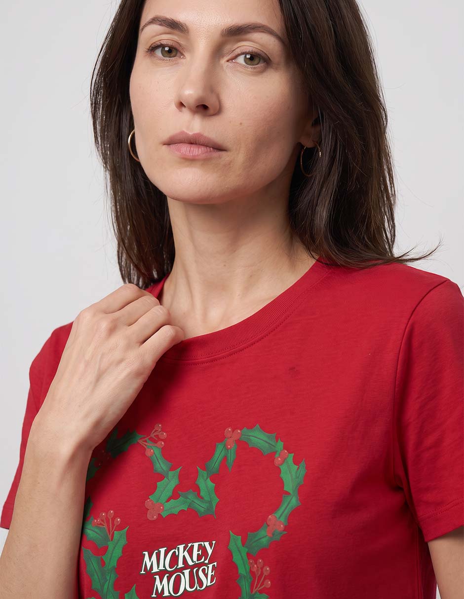 Playera manga corta cuello redondo para mujer 3
