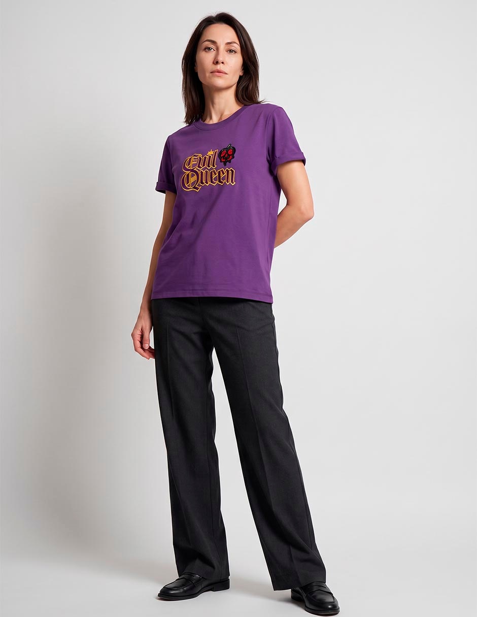 Playera Manga Corta Evil Queen Cuello Redondo Para Mujer de algodón Playera Manga Corta Evil Queen Cuello Redondo Para Mujer de algodón