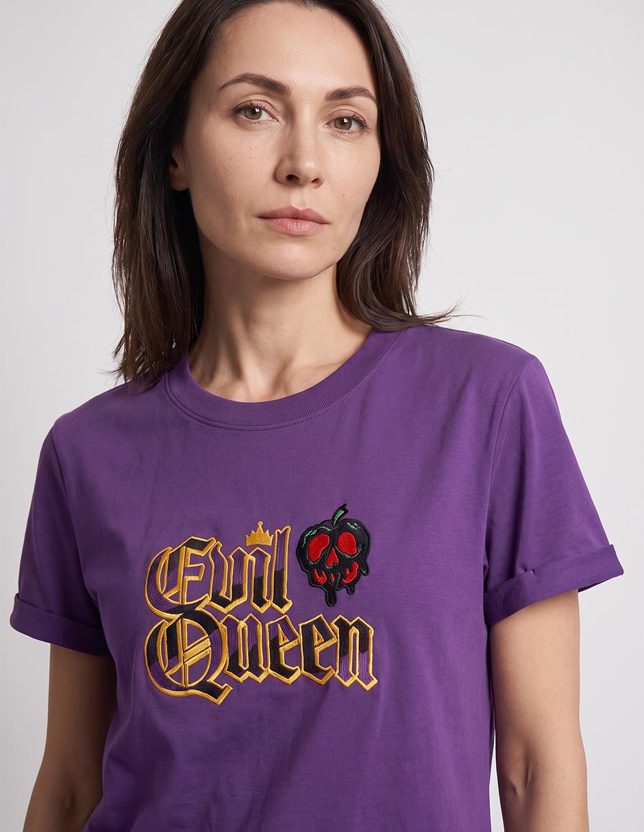 Playera Manga Corta Evil Queen Cuello Redondo Para Mujer de algodón 2