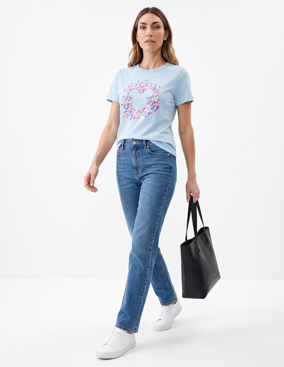 Playera manga corta Mickey Mouse cuello redondo para mujer 3