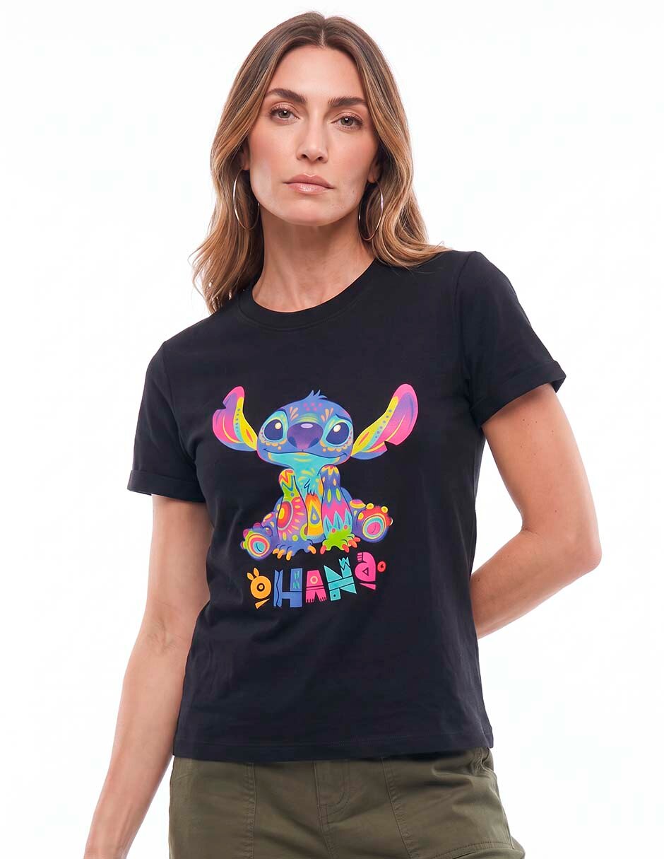 Playera manga corta cuello redondo para mujer 3