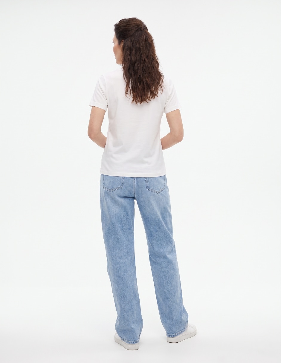 Playera manga corta Stitch cuello redondo para mujer 2
