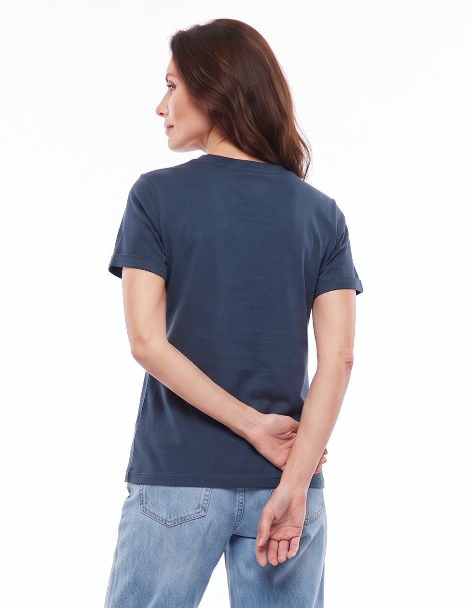 Playera manga corta Stitch cuello redondo para mujer 2