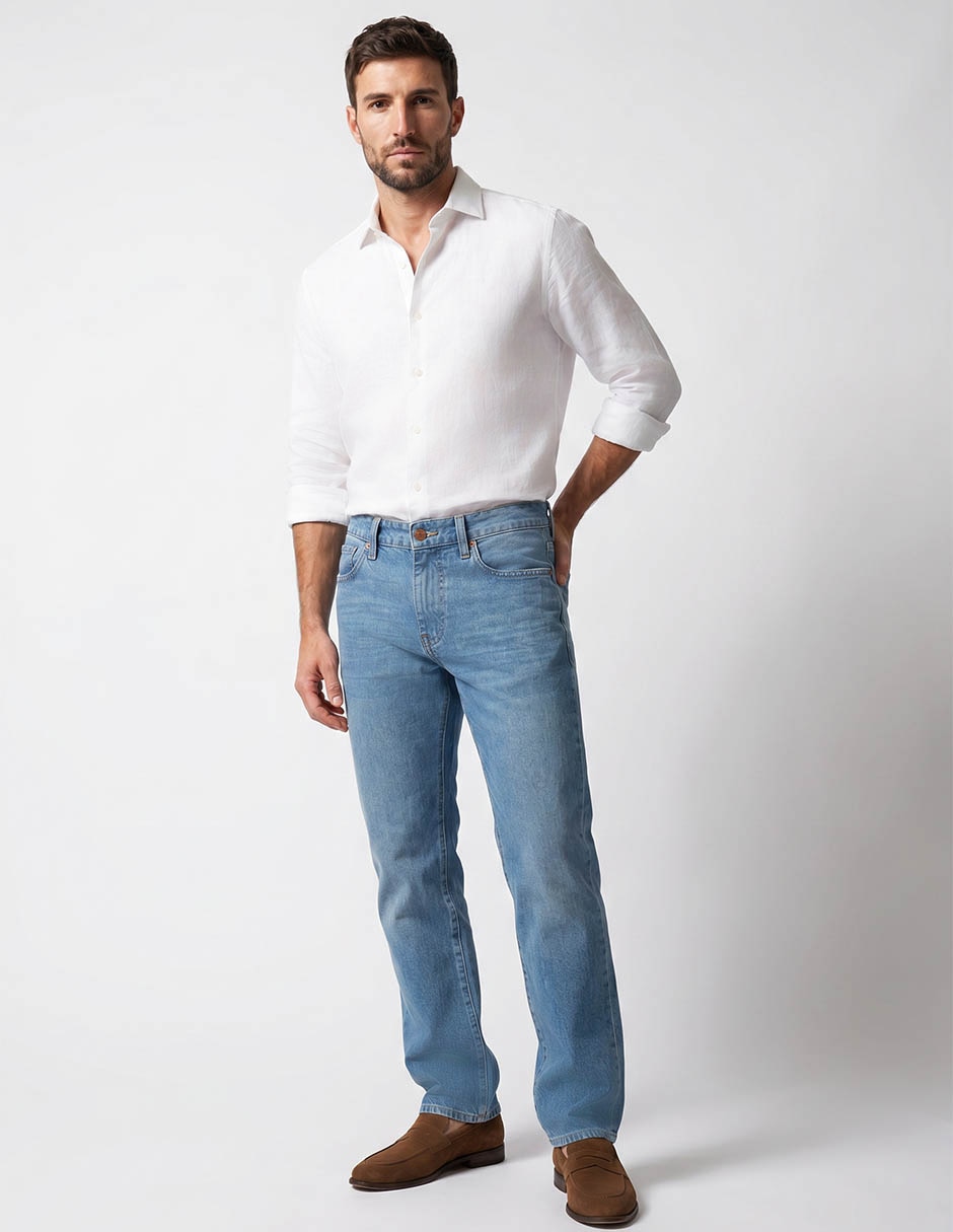 Jeans straight lavado obscuro para hombre Jeans straight lavado obscuro para hombre
