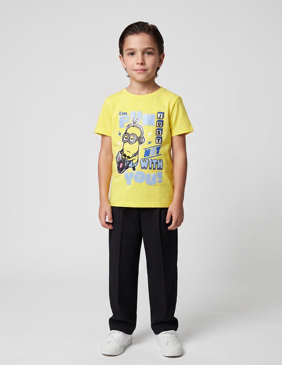 Playera Universal Minions manga corta para niño