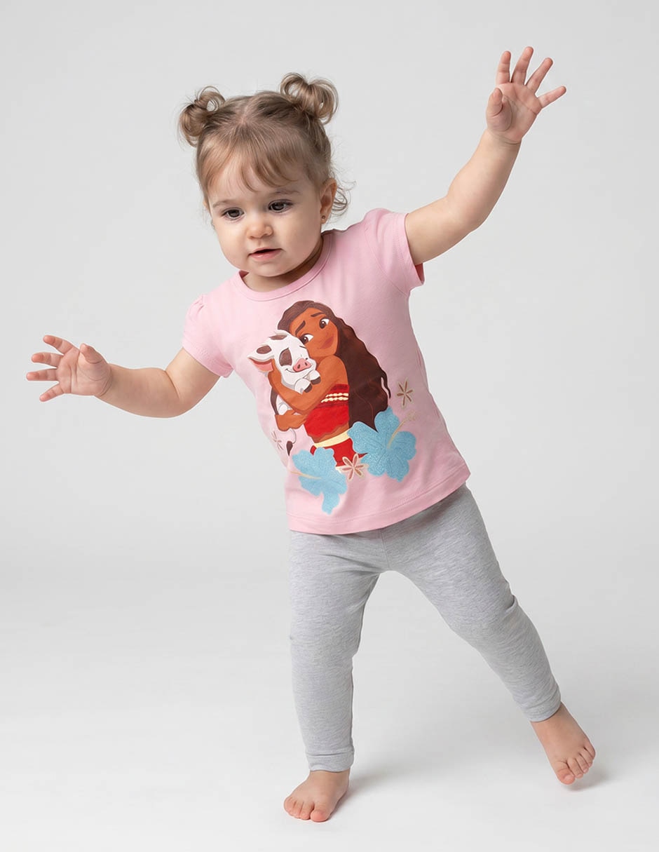 Playera moana manga corta para niña