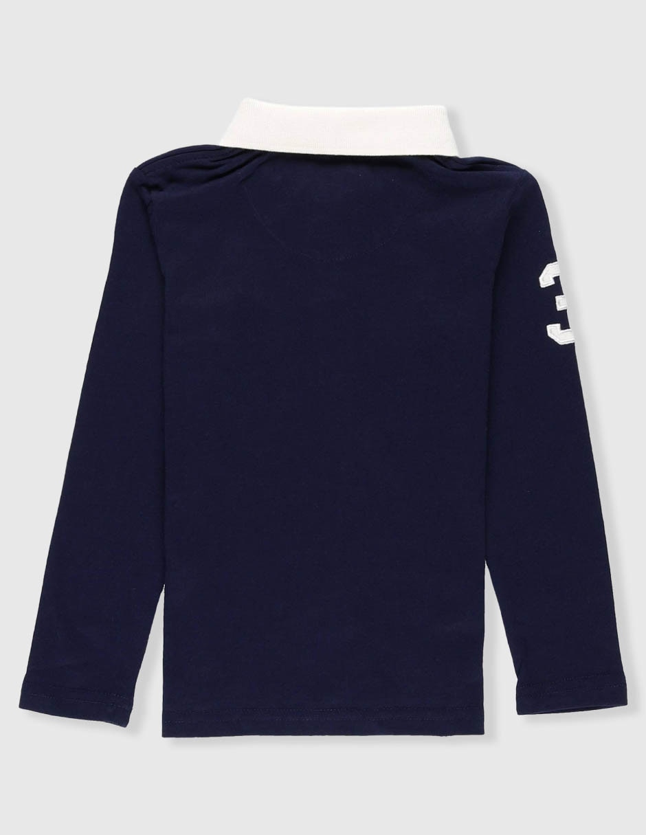 Playera tipo polo manga larga para niño 3