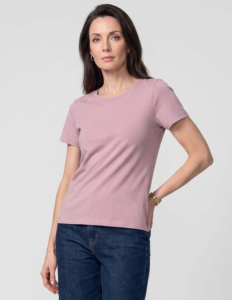 Playera manga corta cuello redondo para mujer Playera manga corta cuello redondo para mujer