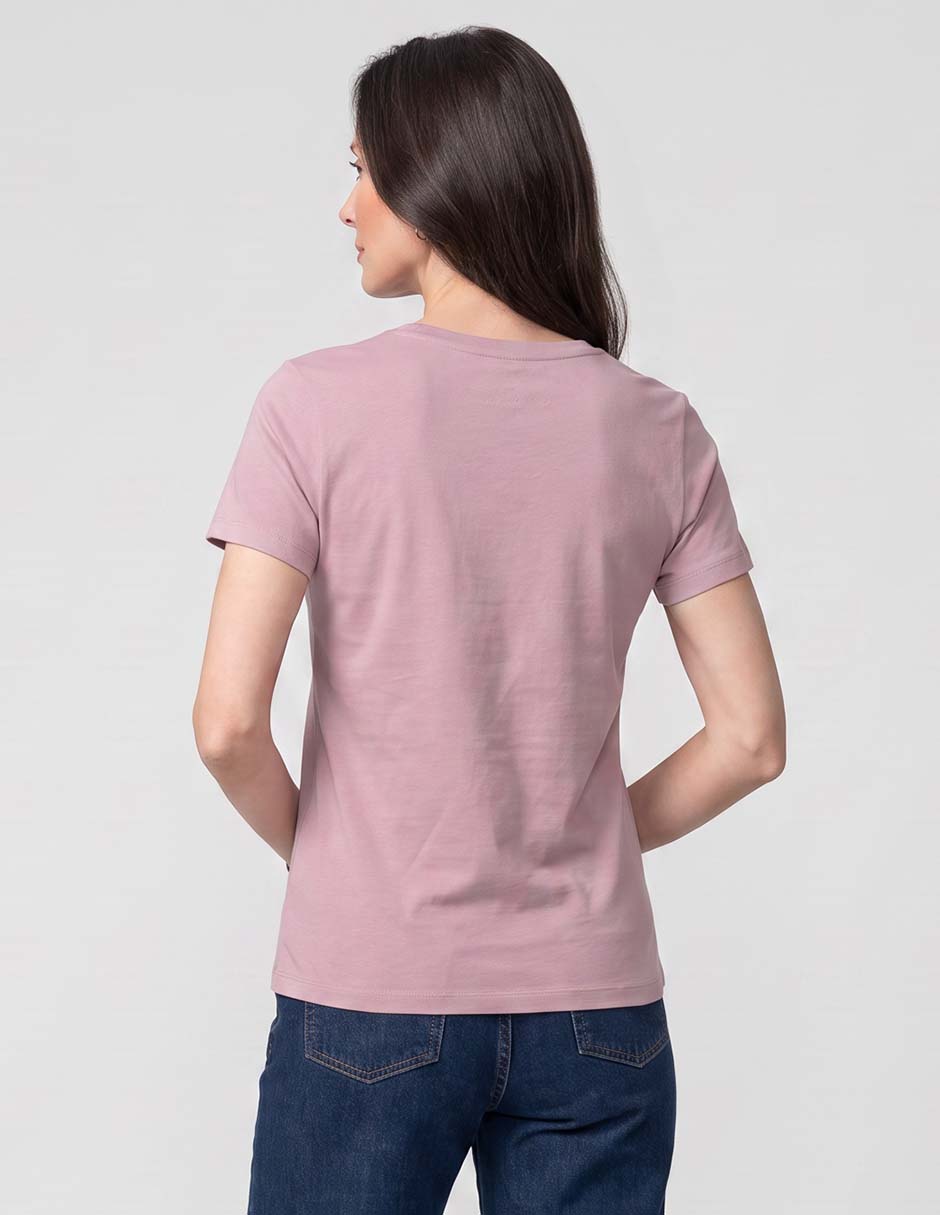 Playera manga corta cuello redondo para mujer 4