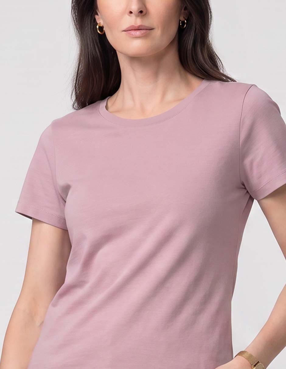 Playera manga corta cuello redondo para mujer 3