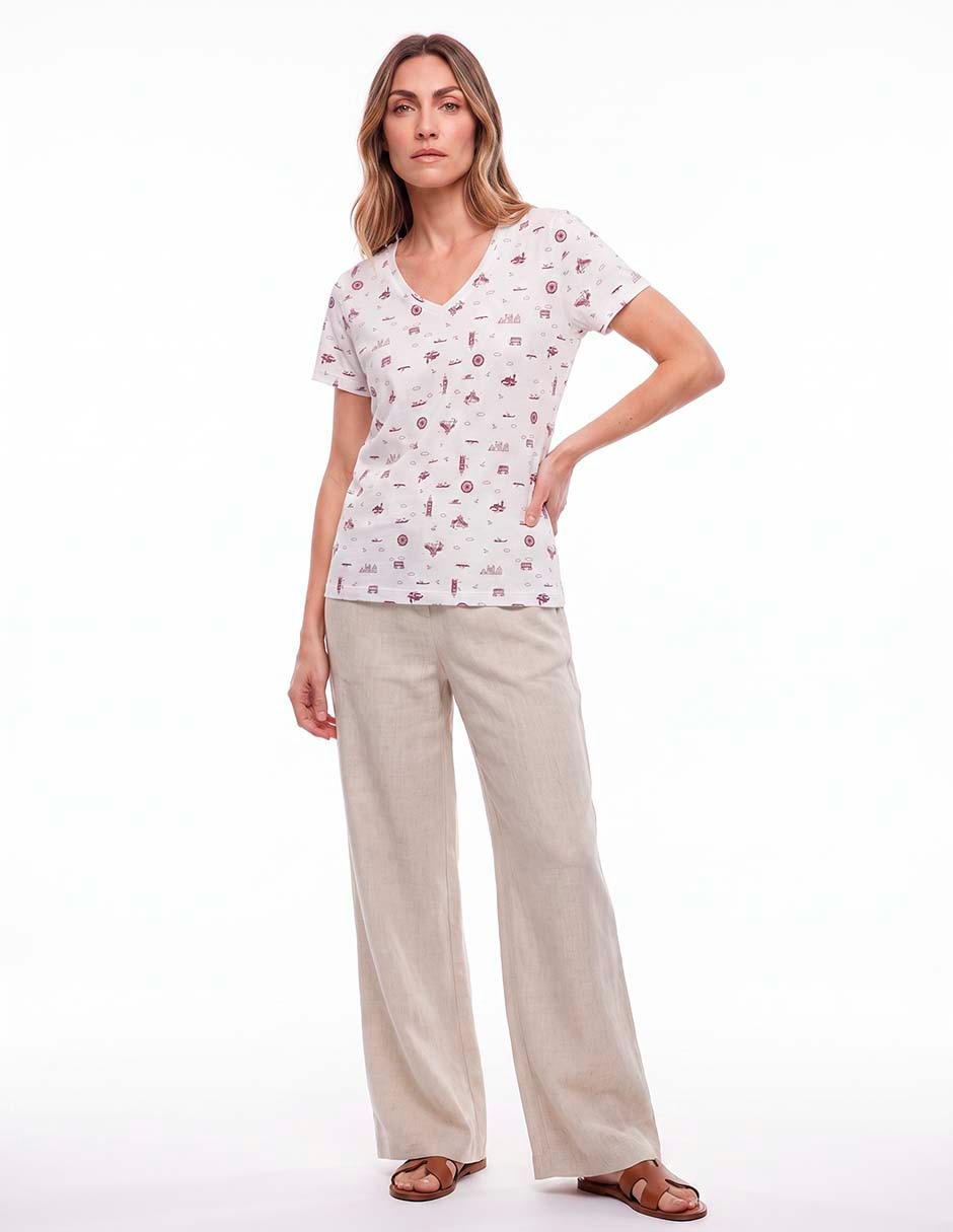 Playera manga corta cuello v para mujer 3