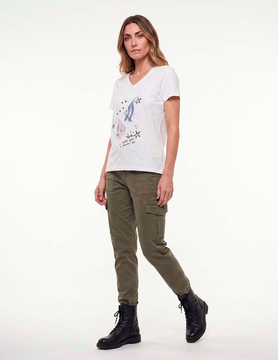 Playera manga corta cuello v mujer 3