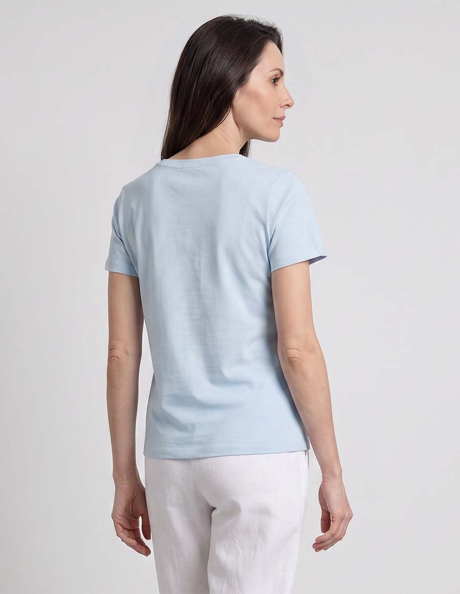 Playera manga corta cuello v mujer 2