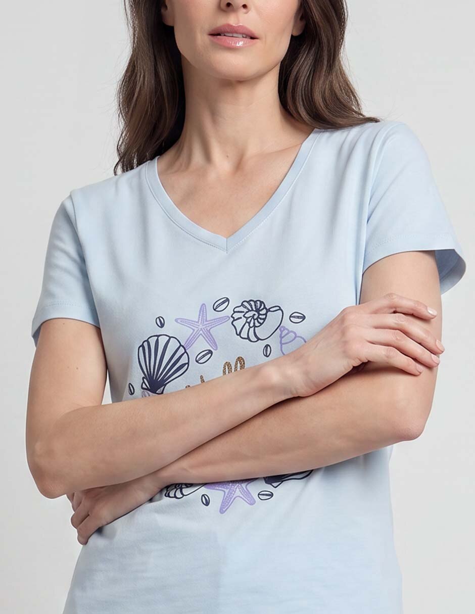 Playera manga corta cuello v mujer 3