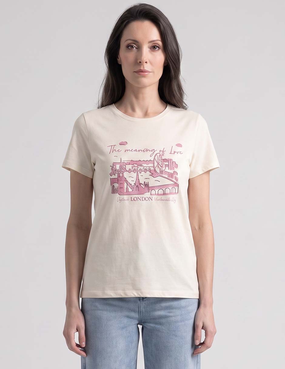 Playera manga corta cuello redondo mujer Playera manga corta cuello redondo mujer