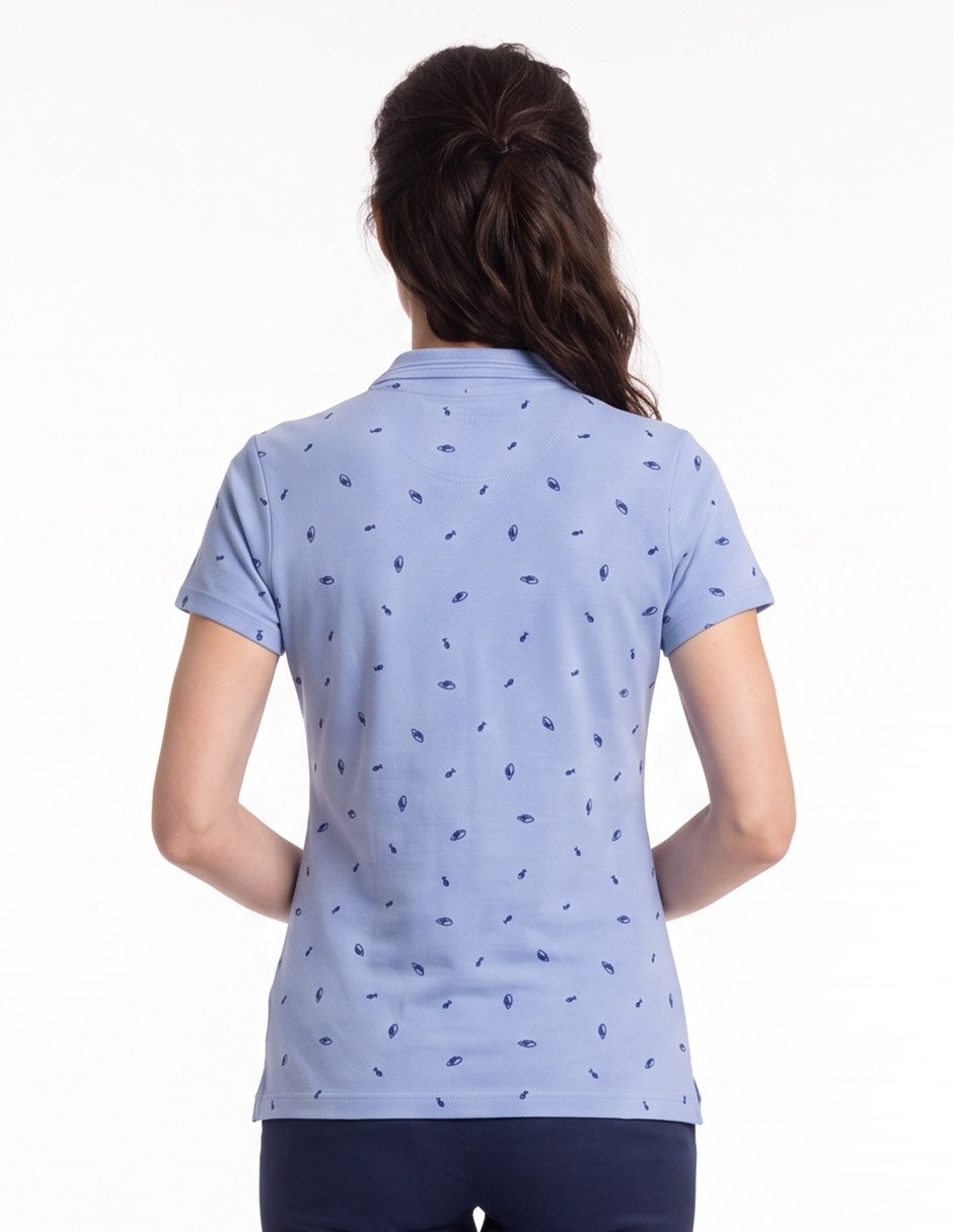 Playera manga corta cuello camisero para mujer 2
