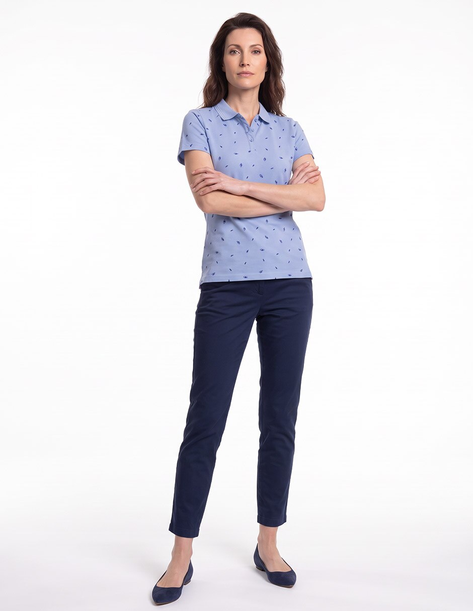 Playera manga corta cuello camisero para mujer 3